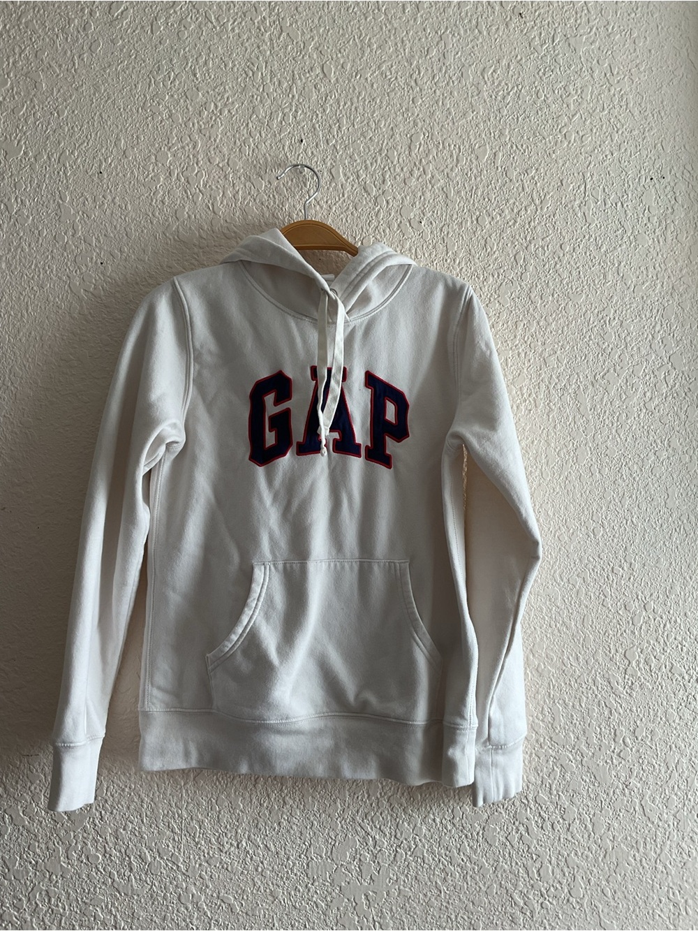 GAP White Hoodie with Navy and Red Lettering